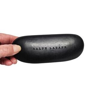 Designer Eyeglass Case RALPH LAUREN Hard Shell Lined Black Sunglass Holder